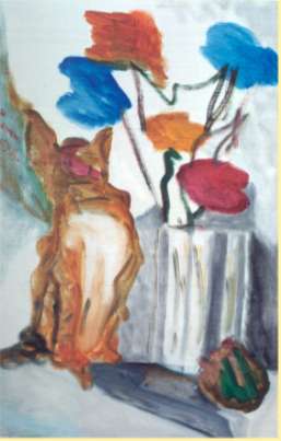 Painting: No. 174   TESSA AND A FLOWER VASE